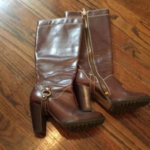 Michael Kors- leather high heeled riding boots